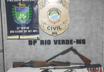 Polícia Civil apreende armas e munições durante operação em Alcinópolis e Campo Grande