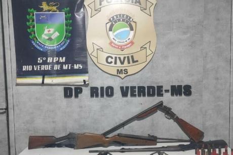 Polícia Civil apreende armas e munições durante operação em Alcinópolis e Campo Grande